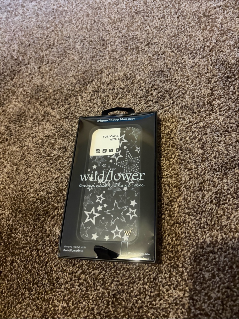 Wildflower White Star Pattern iPhone 15 Pro Max Case